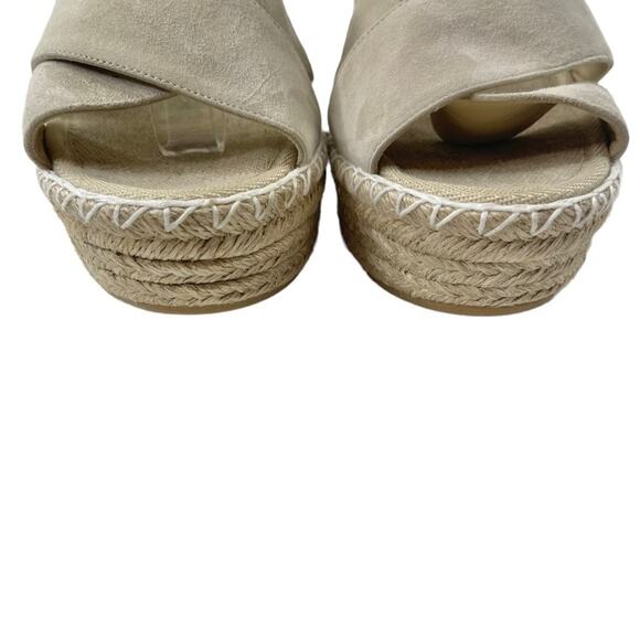 NWOT Club Monaco fleuris suede wedge platform espadrille sandals women sz 38 - Picture 4 of 13